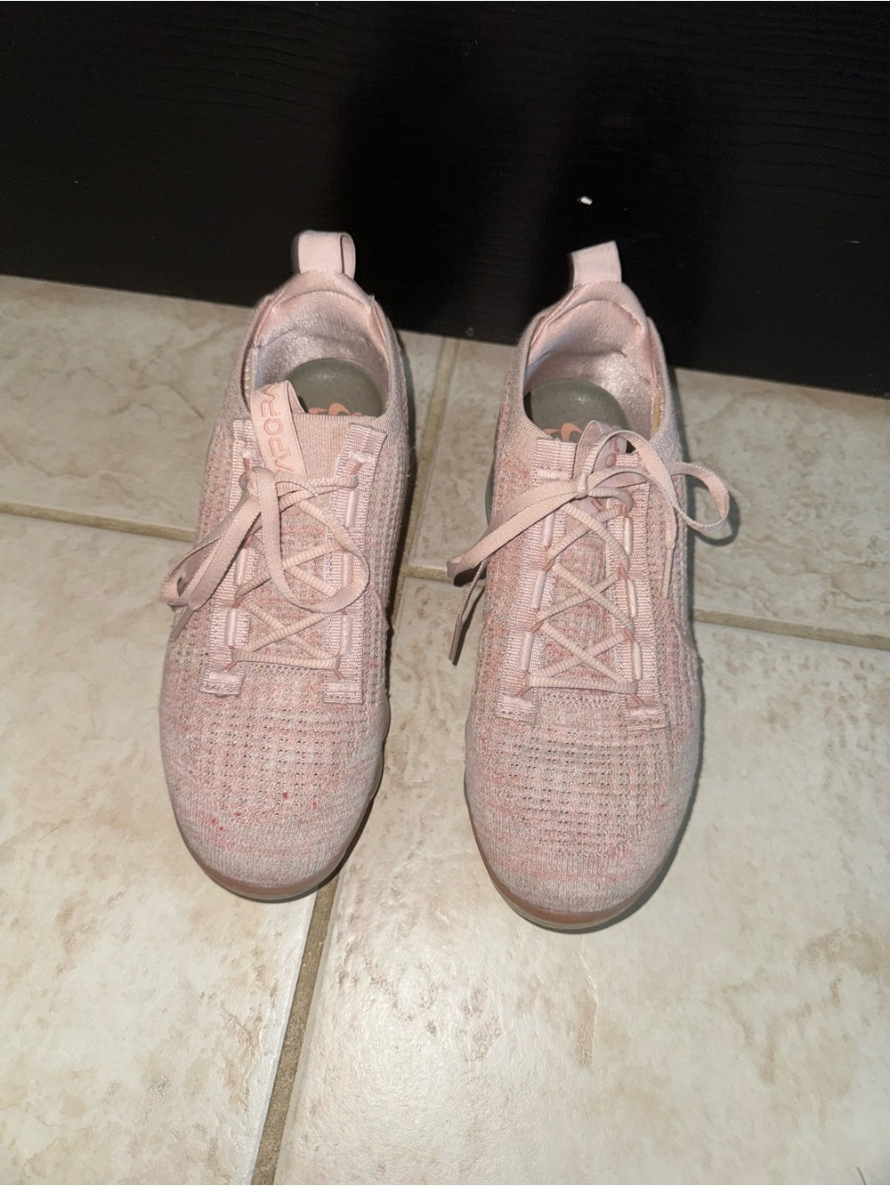 Nike Women’s Pink Flyknit Air VaporMax Sneakers - Picture 2 of 9